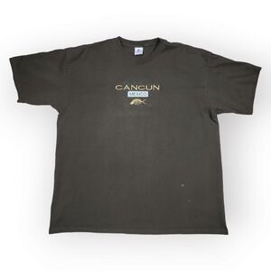 YAZBEK Cancun‎ Mexico Resort Wear Embroidered Dark Green T Shirt 2XL